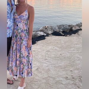 ASTR the Label (Revolve) Coral Multi Pastal MIDI Dress